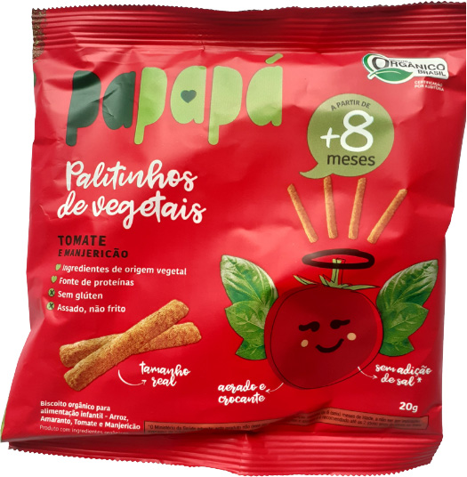 PAPAPÁ PALITINHOS DE VEGETAIS - TOMATE E MANJERICÃO PAPAPÁ PALITINHOS DE VEGETAIS - TOMATE E MANJERICÃO