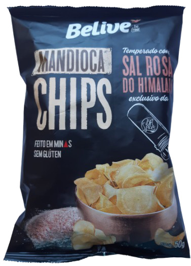 BELIVE MANDIOCA CHIPS TEMPERADO COM SAL ROSA DO HIMALAIA