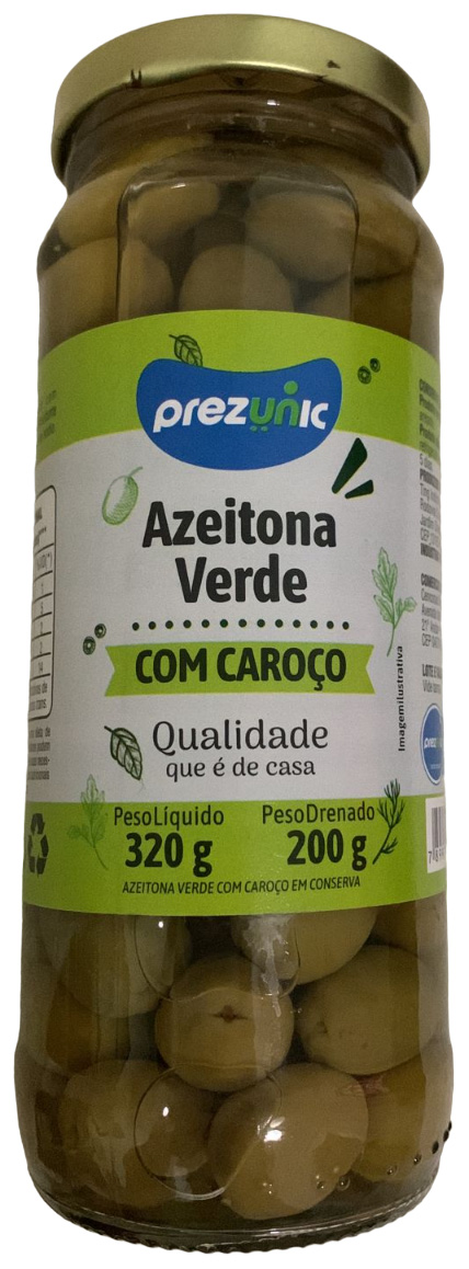 PREZUNIC AZEITONAS VERDES COM CAROÇO EM CONSERVA